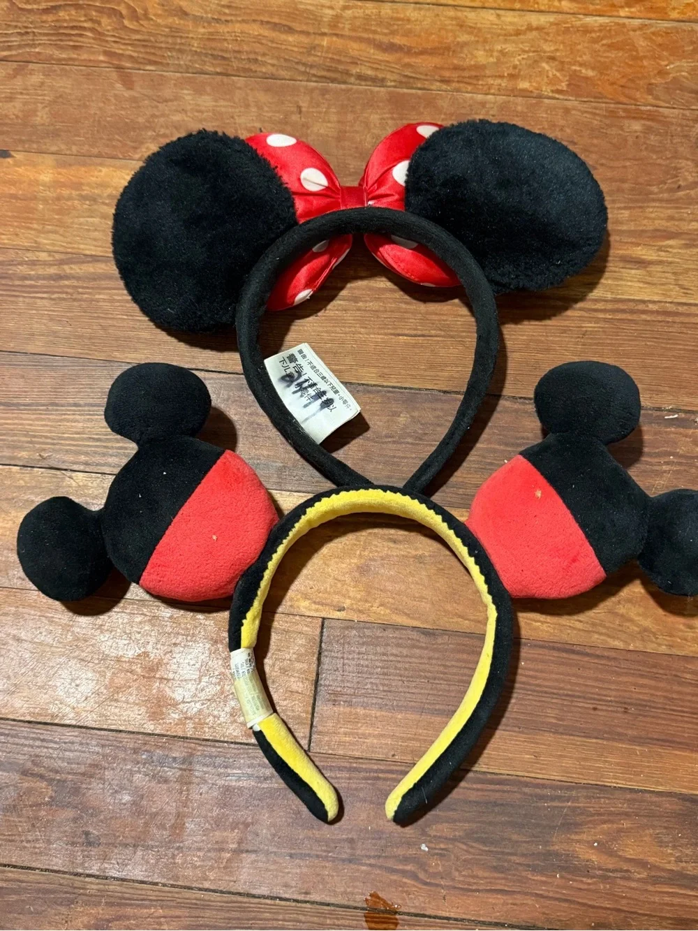 Disney Red Polka Dot Minnie & Mickey Plush Ear Headbands